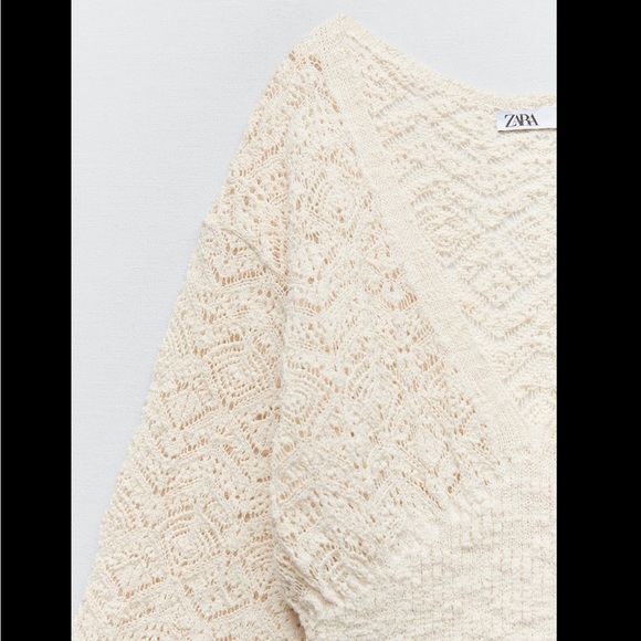 ZARA POINTELLE KNIT DRESS - Picture 4 of 4